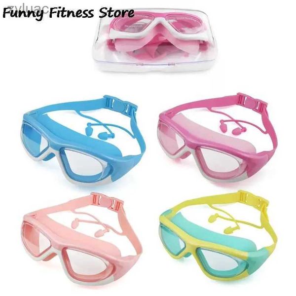 Accessoires de plongée 2 en 1 ensemble lunettes de natation professionnelles enfants ceintures en Silicone lunettes de natation enfants lunettes de plongée sous-marine avec bouchon d'oreille YQ240119