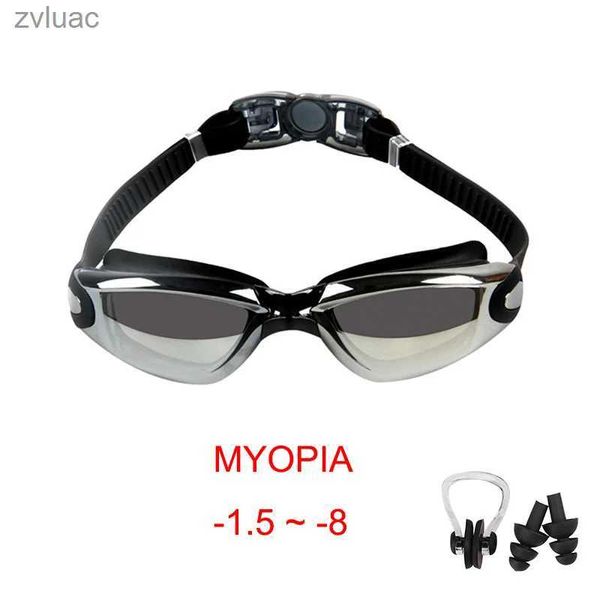 Accessoires de plongée Adulte Myopie Lunettes De Natation Bouchon D'oreille Professionnel Lunettes De Piscine Anti-Brouillard Hommes Femmes Optique Lunettes Étanches En Gros YQ240119