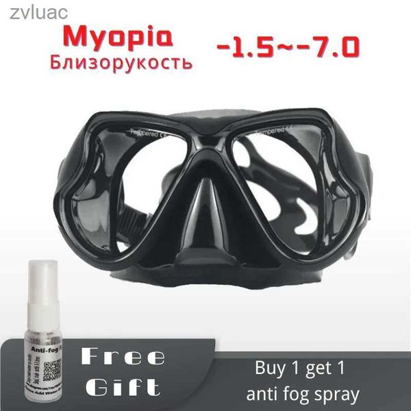 Accesorios de buceo Máscara de buceo Óptica Miope Gafas de miopía Resina Lente de plástico Googles Silicona Lectura miope YQ240119