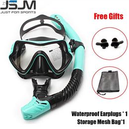 Accesorios de buceo JSJM 2023 Nuevas gafas de buceo profesionales Conjunto de snorkel Adulto Unisex Buceo Máscara de natación Equipo de snorkel Buceo con snorkel YQ240119