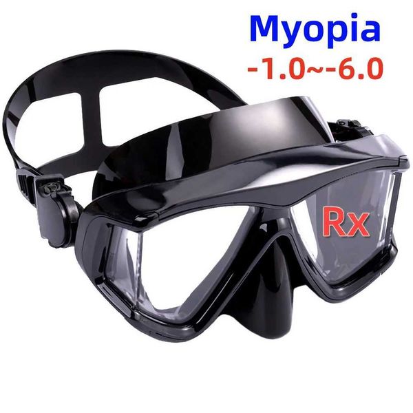 Accesorios de buceo Miopía óptica Snorkel Máscara de buceo Gafas de natación Miopía Equipo para miopía Panorámica Vista amplia Adulto Joven -1.0To-6.0 240118