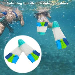 Accesorios de buceo Aletas de natación de silicona para niños Flexible Slap de natación con herramienta de entrenamiento de bolsas de almacenamiento para piernas Y240410