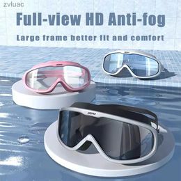Duikaccessoires Zwembril Volwassenen Waterdicht Groot frame Zwemmen Duikmasker Brillen UV Anti-condens Verstelbaar Zwembad -1.0~-8.0 Anti-condensbril YQ240119