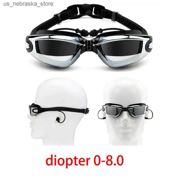 Gafas de buceo Miopía para adultos Gafas de natación Muffs Anti Fog Hd Professional Profesiones ópticas Imploudes Imploudes Menosor Q240410