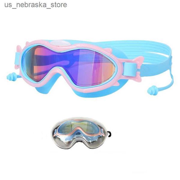 Gafas de buceo gafas de natación para niños de 3 a 16 años marco grande de alta definición anti antidivuelco uva impermeable