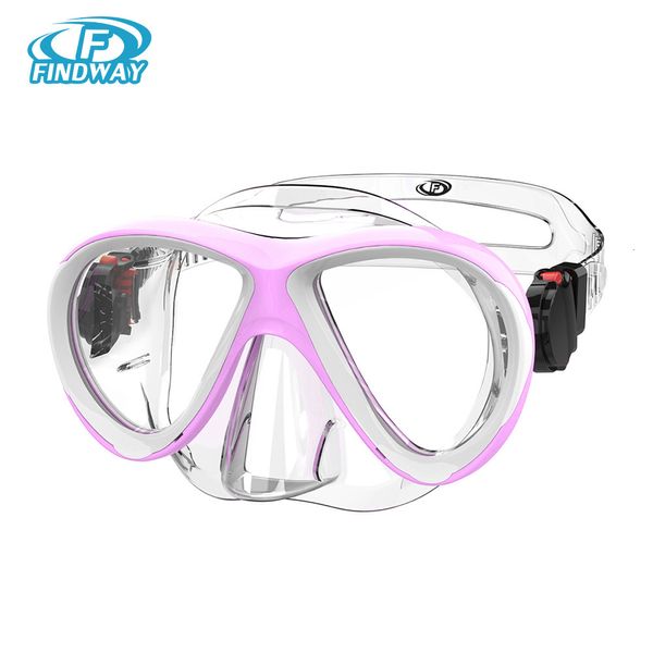 Gafas de buceo Findway Kids Gafas de natación a prueba de fugas con cubierta de nariz 180 ° Vista amplia Máscara de gafas de buceo anti-ultravioleta para niños y niñas 4-14 230606