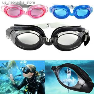 Duikbril zwemmen driedelige oorklem neuskuiple goggles kleur willekeurig zwembad verstelbare anti -mist anti -mist en kind accessoires q240410