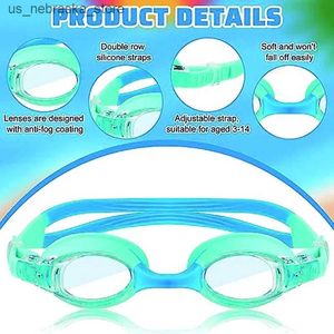 Lunettes de plongée étanches et anti-brouillard Swimmingles UV Childrens Professional Color Lens Gafas Nata Q240410