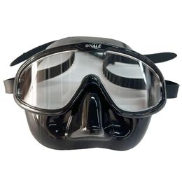 Máscara de buceo Cara completa lente transparente anti mistir agua pulmón de pulmón de buceo gafas de buceo inflables 240506