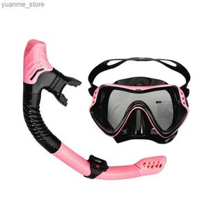 Duikmaskers 1 Set duikgezichtmasker Kit Siliconen Anti -mist Duikende bril Breading Tube opblaasbaar zwemapparatuur Y240410