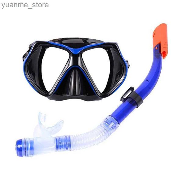 Masques de plongée 2024 Nouveau masque de visage de plongée Lunets Swimming Swimming Semi Dry Tube Poupable Masque Adult Anti Fog Swimming Goggles Y240410