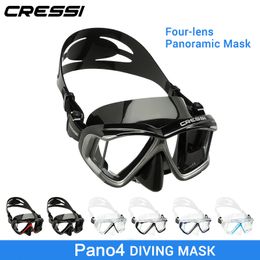 Duikmaskers Cressi duikbril Zwemmen Snorkelen Onderwater Professionele lens van gehard glas Pano4 230601