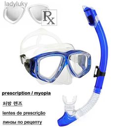 Tauchmasken, individuelles verschreibungspflichtiges Tauchmasken-Set, Myopie-Schnorchelausrüstung, optische Schwimmmaske mit Trockenschlauch, Leistungsbereich von -2,0 bis -7,5 l240122