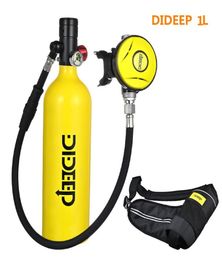 Duikmaskers DIDEEP X4000Pro 1L duiktank zuurstofcilinder onderwaterset lucht W-adapter opbergtas zwart9344049