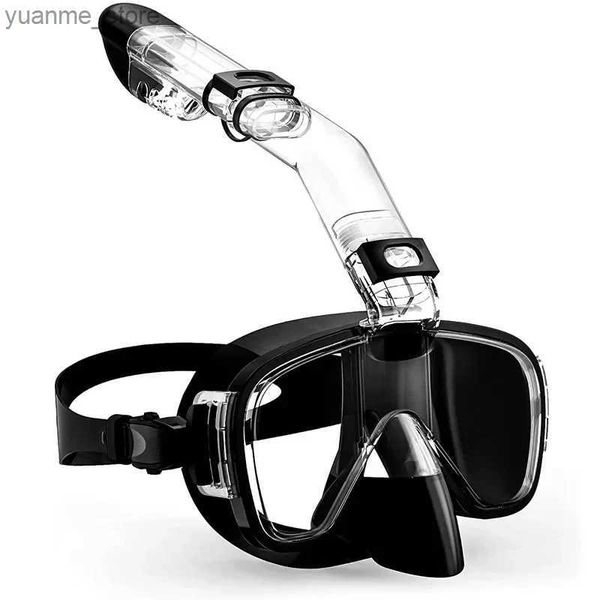 Máscaras de buceo máscaras de buceo con máscara de snorkel anti-fog plegable Conjunto de máscara de snorkel seco con equipo de buceo de natación gratis para natación de snorkel para adultos y240410y240418p6yz