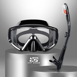 Duikmaskers Droog snorkelset Pano 3 raam snorkelmasker antifog duikbril en snorkel professionele volwassen snorkelmasker 230515