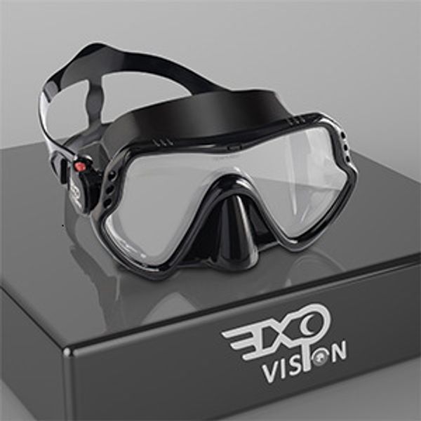 Máscaras de buceo EXP VISION Máscara de buceo con esnórquel Máscara de esnórquel profesional Lente ultra transparente con gafas de vidrio templado de vista amplia 230612