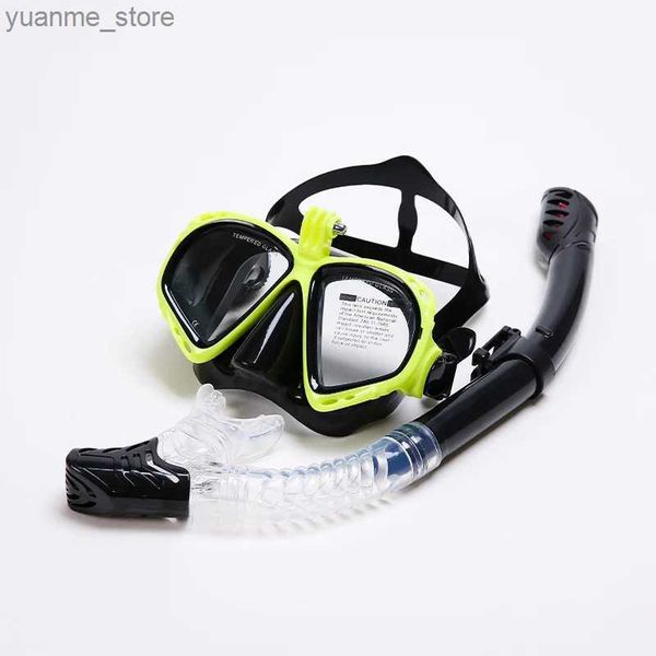 Mascaras de buceo Fashion Snorkeling Mask Snorkel Snorkel Máscara de buceo Goggles Snorkel es adecuado para la cámara deportiva submarina de GoPro Y240410
