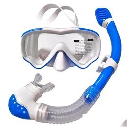 Masques de plongée Joymaysun Enfants Masque Enfants HD Scuba Snorkel Lunettes Set Petit Tube Visage Kid Drop Livraison Sports Extérieur Snorke Ot8Im