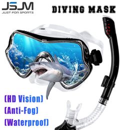 Máscaras de buceo JSJM Máscara subacuática profesional Máscara de buceo Snorkel Scuba Snorkel Tube Set Antivaho Natación Gafas de buceo para hombres Mujeres 230612