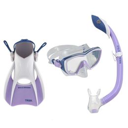 Duikmaskers Kalani dames snorkelen set Purple-White S/M 230526