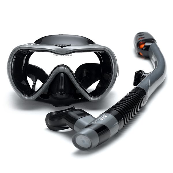 Masques de plongée Ensemble de tuba étanche Anti-buée lunettes de plongée en apnée lunettes avec respiration facile Tube de tuba sec natation masque de plongée sous-marine 230612