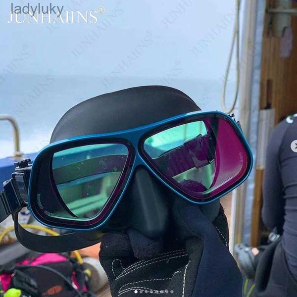 Máscaras de buceo Gafas de aleación de aluminio de baja capacidad máscara con marco lentes de vidrio templado tubo de respiración húmedo buceo libre snorkeling nataciónL240122