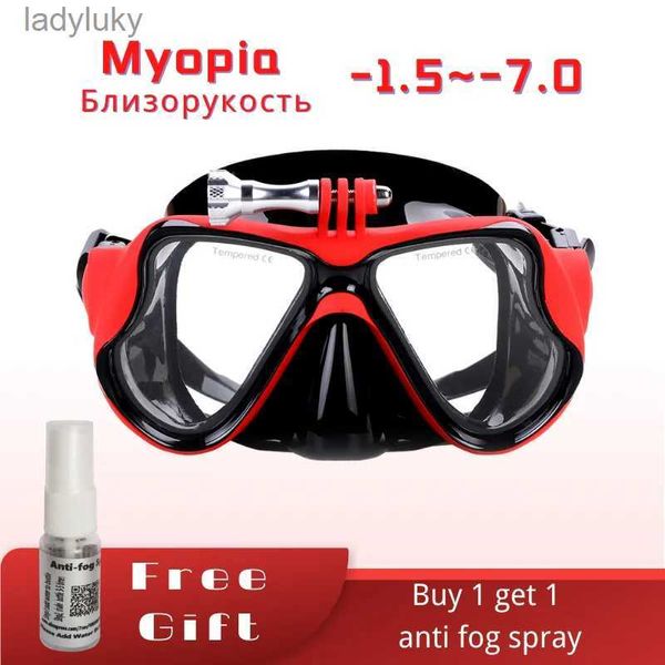 Máscaras de buceo Máscara de buceo para miopía con montura gopro Lentes para miopía gafas de silicona Gafas de lectura para miopía Plástico de resina L240122