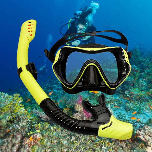 Máscaras de buceo Snorkel profesional Máscara de buceo y snorkels Gafas Gafas Buceo Natación Tubo de respiración Conjunto Máscara de snorkel Equipo de natación 230410