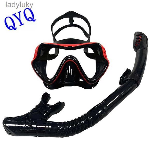 Máscaras de buceo Natación profesional gafas de silicona suaves impermeables gafas de natación tubo de respiración completamente seco máscara de buceo L240122