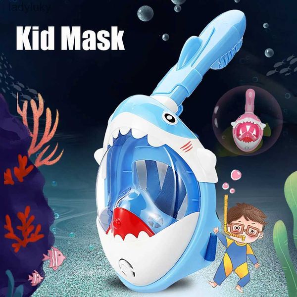 Masques de plongée THENICE masque de plongée requin pour enfants miroir facial miroir de plongée équipement de natation étanche et anti-buée entièrement sec L240122