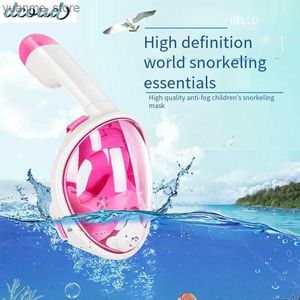 Duikmaskers onder water SCUBA ANTI FOG VOLLEDIGE GEZICHT DIVE DIVE MASK Snorkelende ademhalingsmaskers Veilige waterdichte zwemuitrusting voor volwassen kinderen Y240410