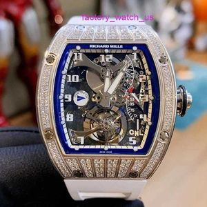 Montre de plongée RM montre habillée RM014 RM022 manuel 45*38.9mm Tourbillon Rm014 platine Original diamant Tourbillon chronographe