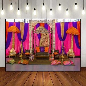 Diwali tropische achtergrond Po Silhouet Aangepaste verjaardag achtergrond Palm Tree Pography Backdrops Party Baby Shower Banner 240407