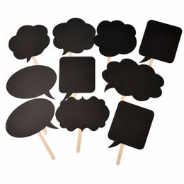 Bricolage 10pcs cartes noires 10pcs bâtons + craie + glute photo accessoires amour bricolage photographie de mariage de mariage