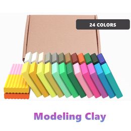 DIY 24 Stks Polymeer Clay Bakken Hand Casting Kit Puzzel Modellering Baby Handafdruk Lizun Fun Toys voor kinderen 201226