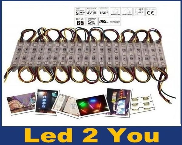 DIY 3 Leds SMD 5050 5730 módulos Led impermeables 12V RGB módulos de píxeles Led luz WW PW R G B para letras de canal 9210793