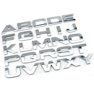 DIY 32 mm hoge 3D -letters nummers beroemde auto -logo's met namen voertuigemblemen chroomstickers voor Range Rover Overfinch Kahn Cars