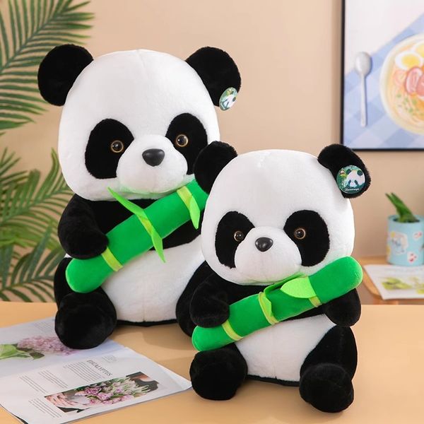 Zoo avec le même panda géant tenant une poupée en bambou poupée pour enfants mignon peluche panda cadeau à l'enfant 40cm R230807