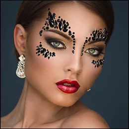 DIY 3D Sexy Face Tattoo Stickers Festival Party Party Face Eyes Rimestones Jewels Tatoo Autocollant Tatouages ​​Tattoos scintiller faux tatouage