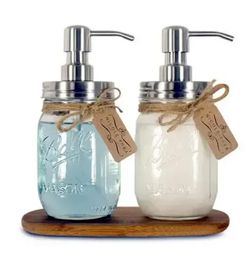 DIY 480 ml Hand Soap Dispenser roestvrijstalen pomp Mason Jar aanrecht Soap Lotion Dispenser RRC652
