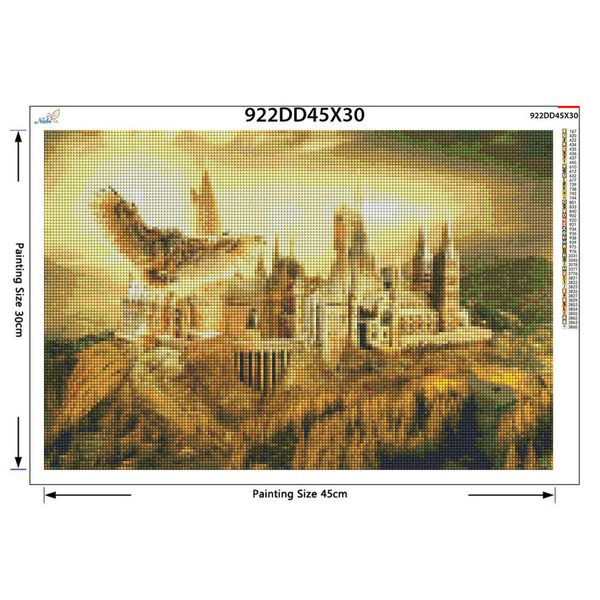 bricolage 5d Diamond Brodery School Fantasy Top Movie Owl Wizard Paysage coloré mural Art Diamond Painting