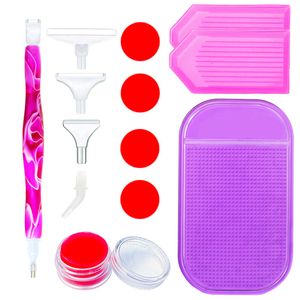 Craft Tools DIY 5D Diamond Painting Tool Kits Handicrafts Embroidery Accessory Double-head Point Drilling Pen Clay Bead Tray Anti-slip Mat