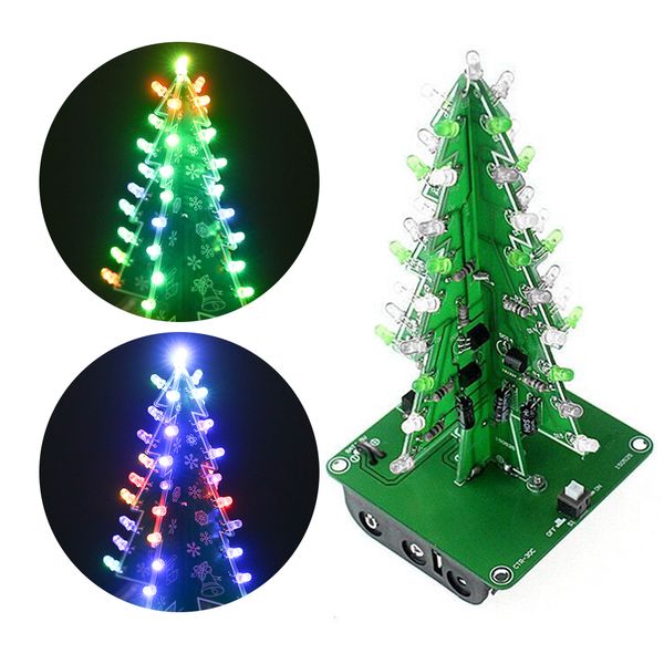 DIY 8 Colorido fácil de hacer LED Árbol de Navidad con música Módulo de kit de aprendizaje electrónico para la decoración navideña