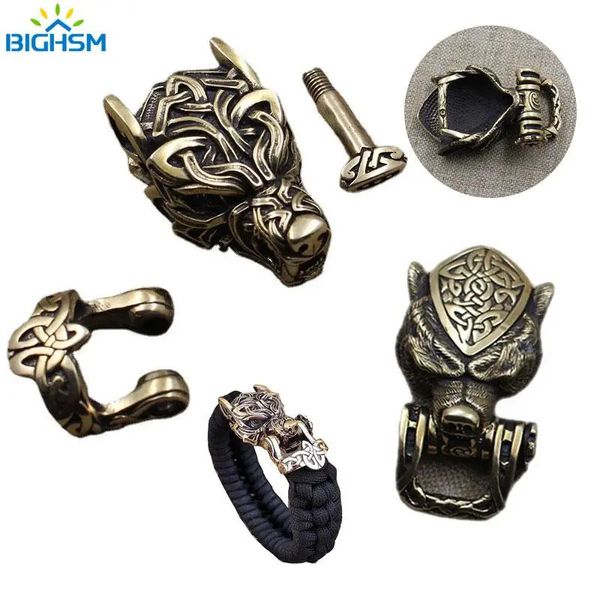 Accesorios de bricolaje para brazalete tejido Paracord Multifunción Buckle Brass End Brocheps Conecte Outdoor Small Tool 2312227