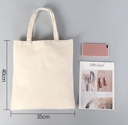 DIY Reclame Sublimatie canvas tas Eco-vriendelijke lege winkelen handtas dames katoenen tassen warmteoverdracht afdrukken SN2725