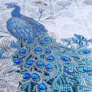 Bricolage Animal partiel strass paon 5D forme spéciale diamant peinture pleine perceuse strass broderie point de croix Pictures185C