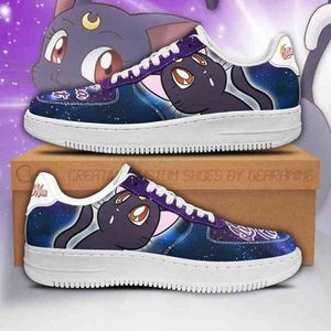 DIY Anime Fan Sneakers Luna Cat Sailor Moon Shoes Gift Heren Lichtgewicht Running Casual Brei Ademend