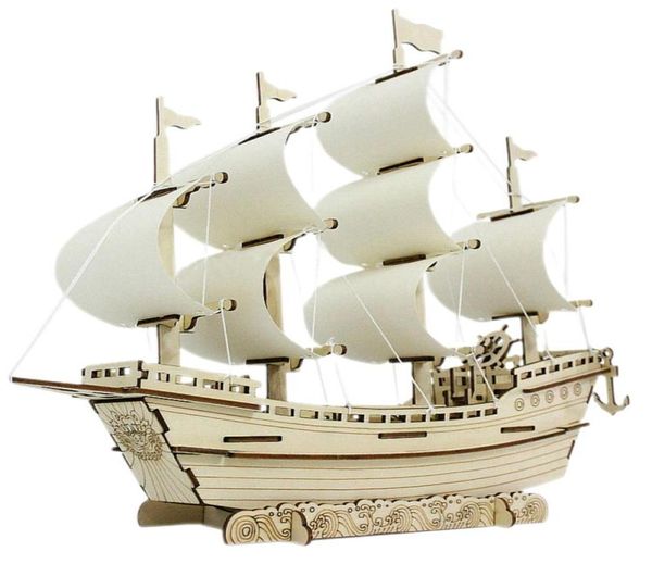 Bricolage assemblage modèle décoration bateau à voile assemblé à la main en bois artisanat décoration enfants 039S jouet cadeau 3414740