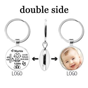 DIY Baby Keychain Naam Pasgeborene datum van geboortegewicht Hoogte Herdenkingsmelden op maat